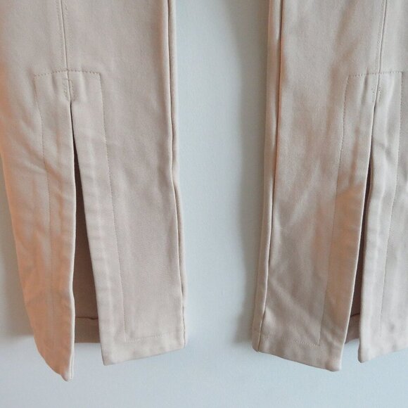 AARON & AMBER Tan Beige Split Hem Ponte Knit Stretch Pants - Women's Size S NWT - Picture 5 of 13